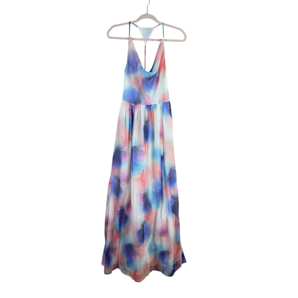 FRENCH CONNECTION womens size S tie dye pink blue sleeveless maxi dress